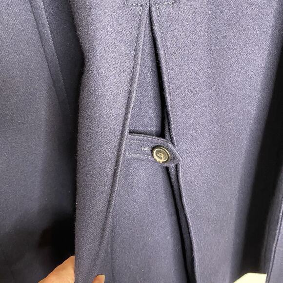 J. Crew Icon Trench Coat Wool Cashmere Navy Winter Classic Nello Gori Size 00 - Picture 5 of 6